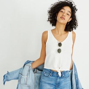 Texture & Thread Tie-Front Tank Top